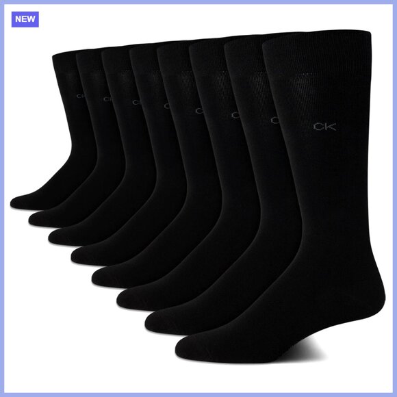 Soft Cotton Blend Dress Socks 8-Pack for Men